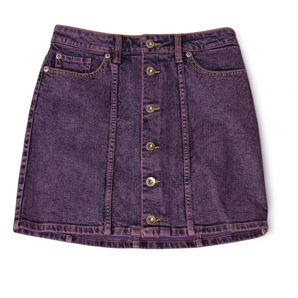 Purple Denim Skirt